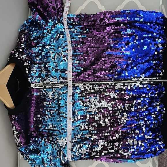 Sequin Long Sleeve Bomber Jacket - Picture 12 of 12